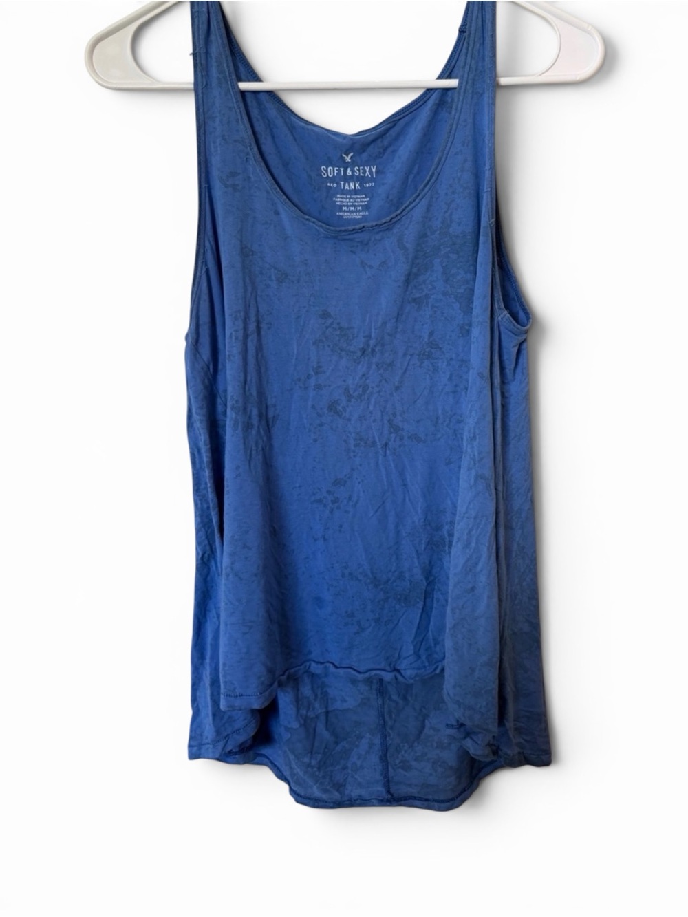 American Eagle Soft & Sexy Blue Swing Tank Top Medium High Low Hem